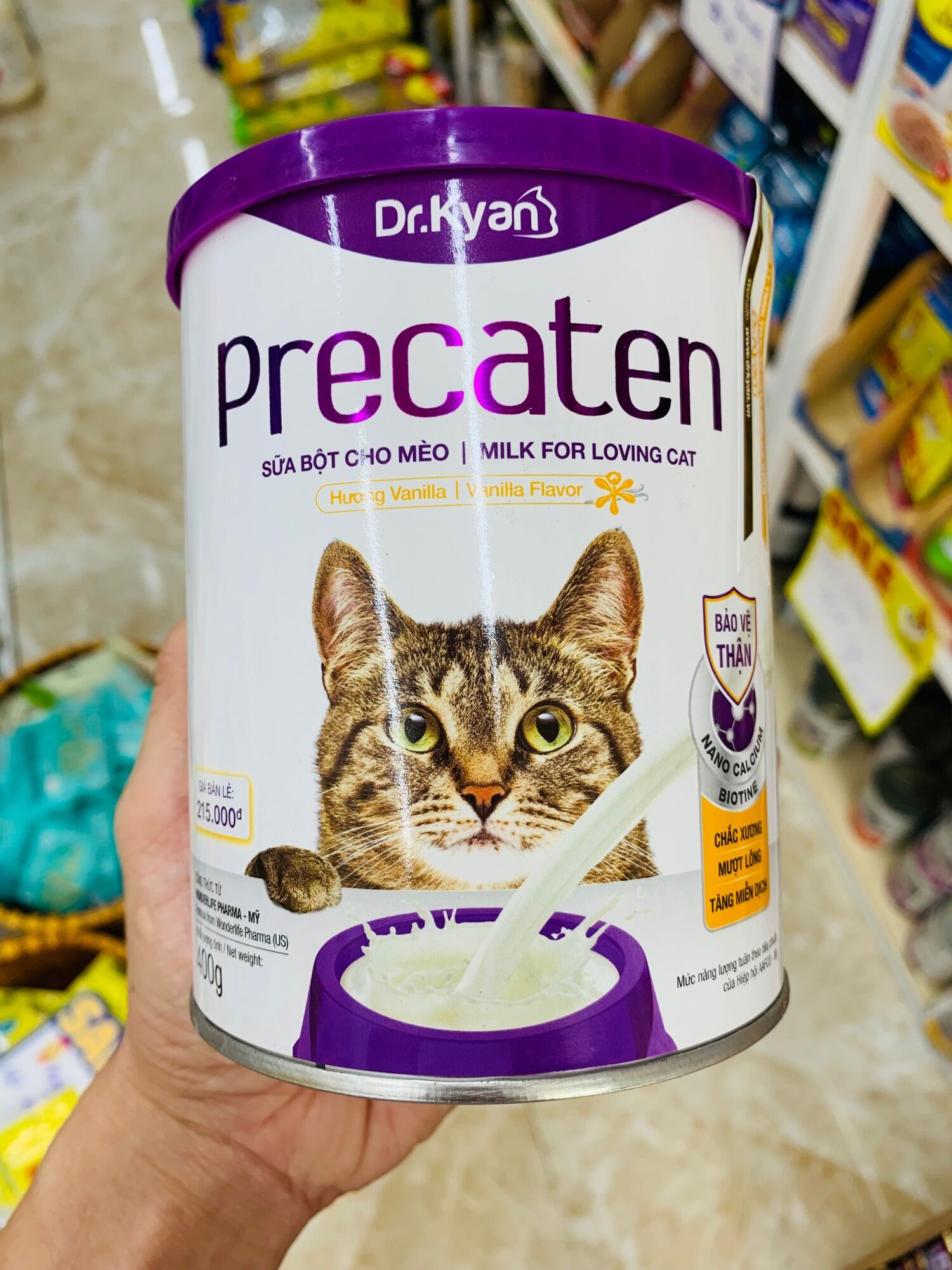 Sữa bột cho mèo DrKyan Precaten 400g lon