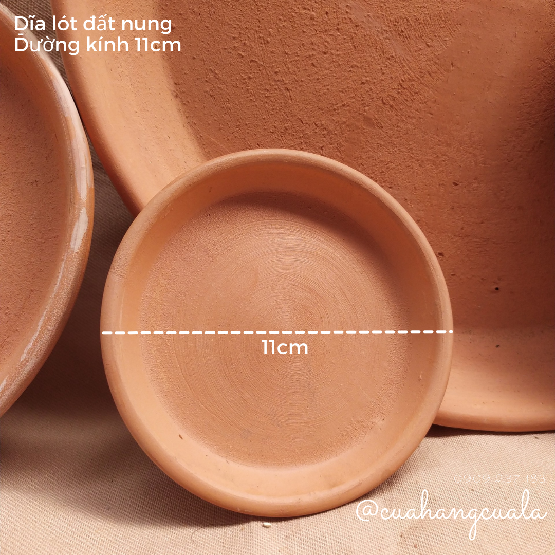 Dĩa lót chậu đất nung trồng cây (đủ size 5 - 32cm)