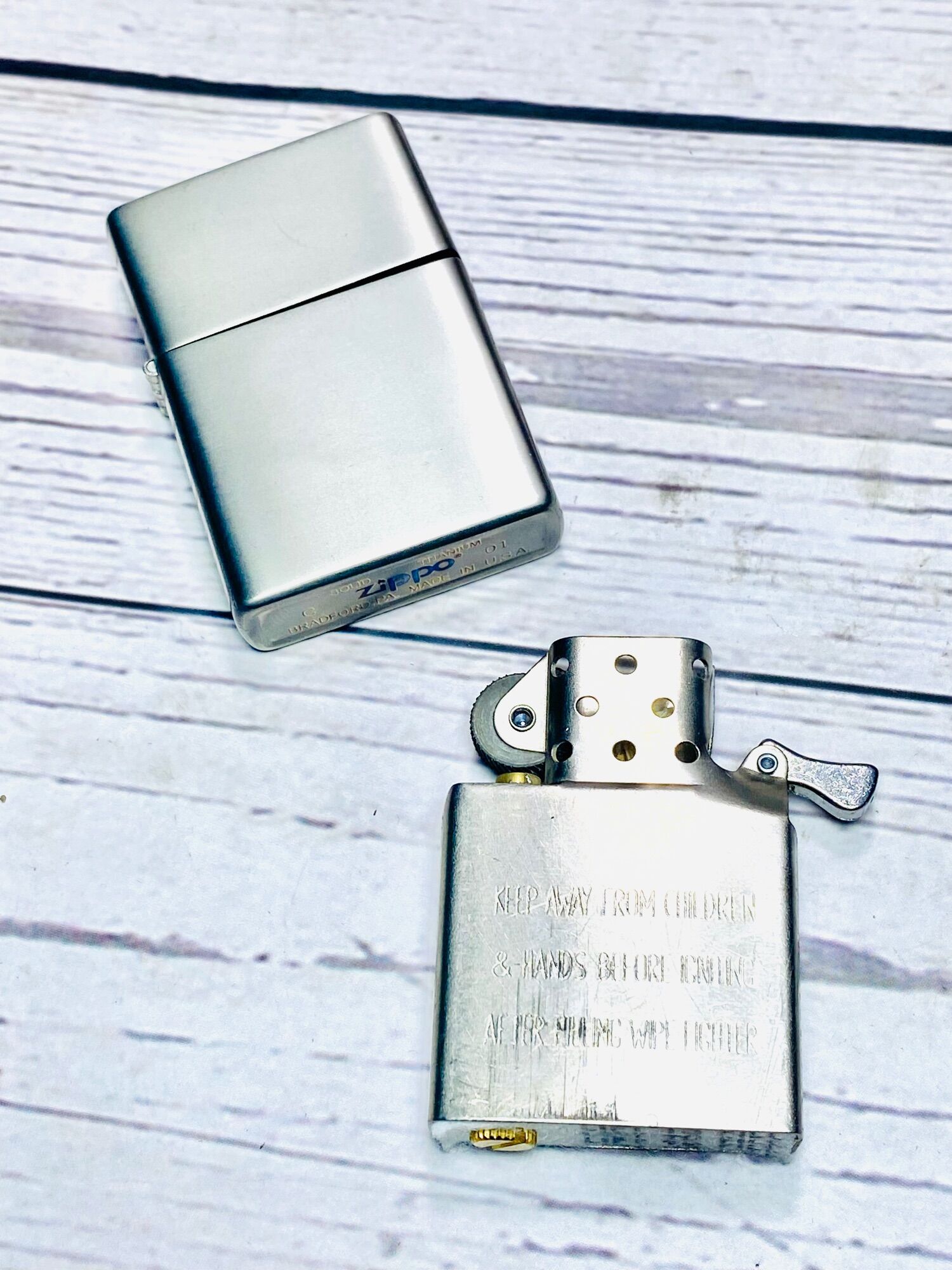 Bật lửa vỏ ruột full titanium, vào mộc Solid titanium 7 màu