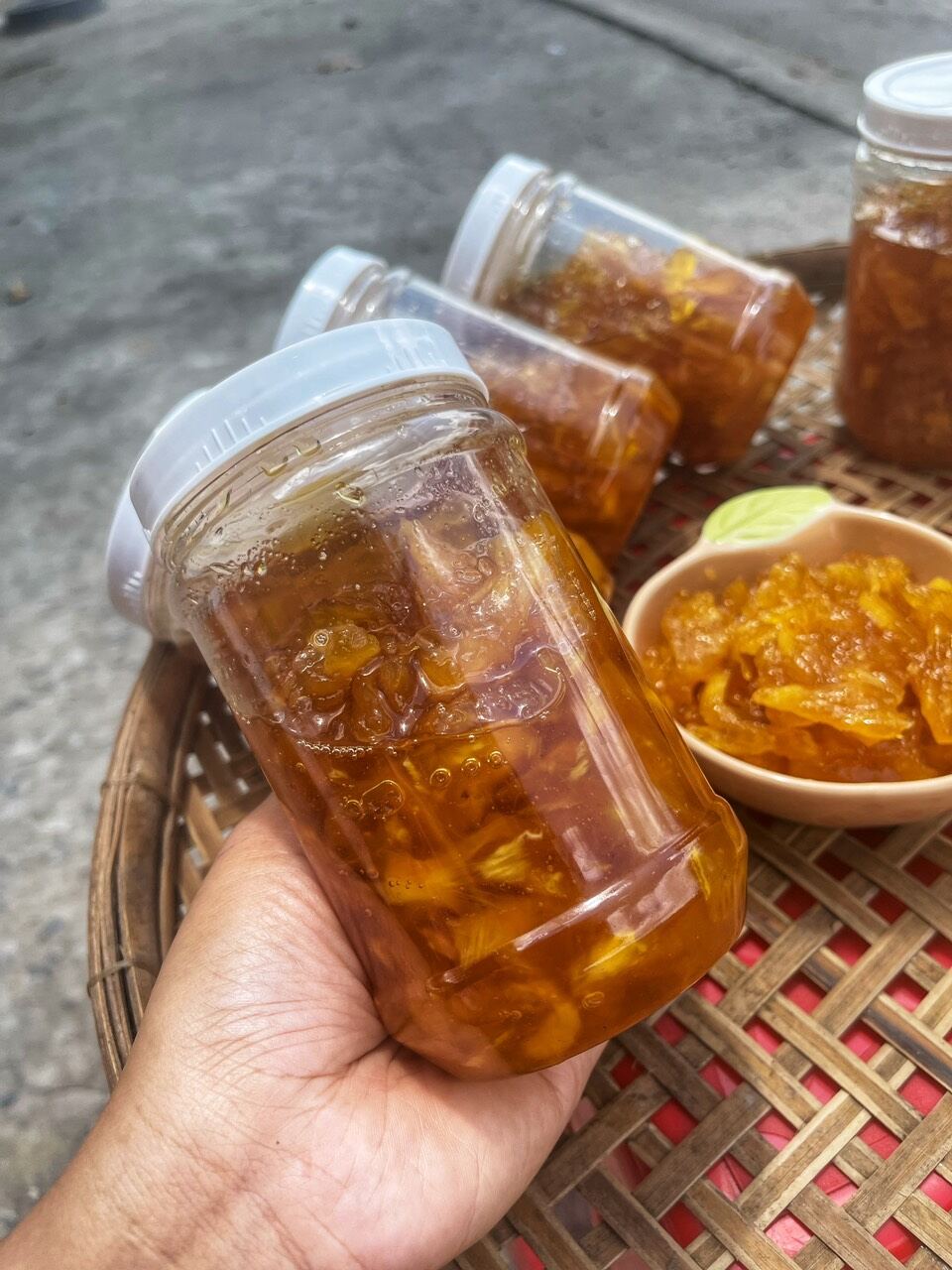 khóm(thơm)rim tắc xí muội giải nhiệt,giảm ho hộp đặc kẹo  600g