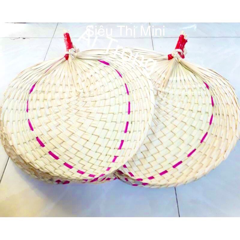 Combo of 3 Handmade Leaf-Woven Decorative Fans Large Size 31-35cm - Combo of 3 Pieces