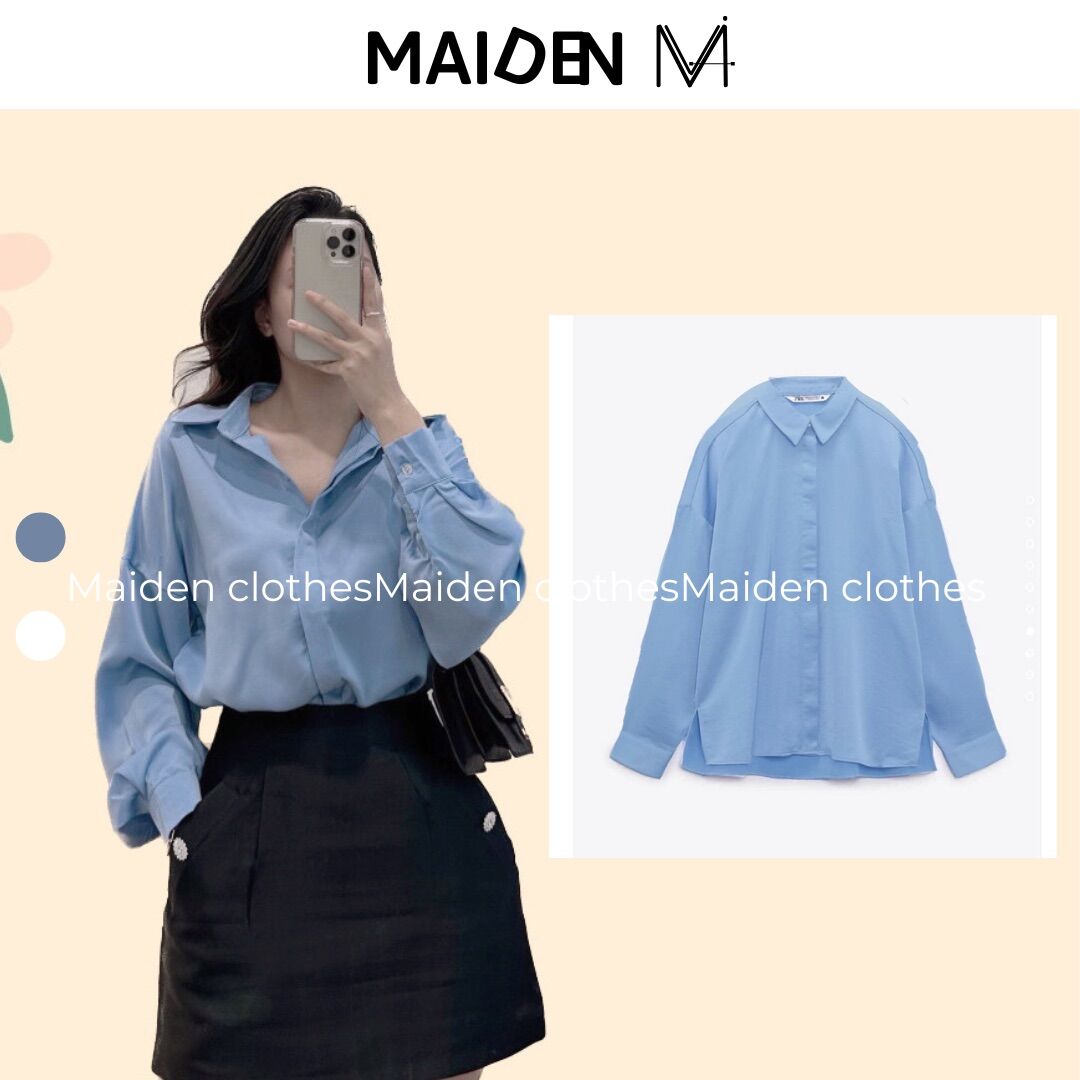 Áo sơ mi dáng xuông chất lụa cao cấp MAIDEN