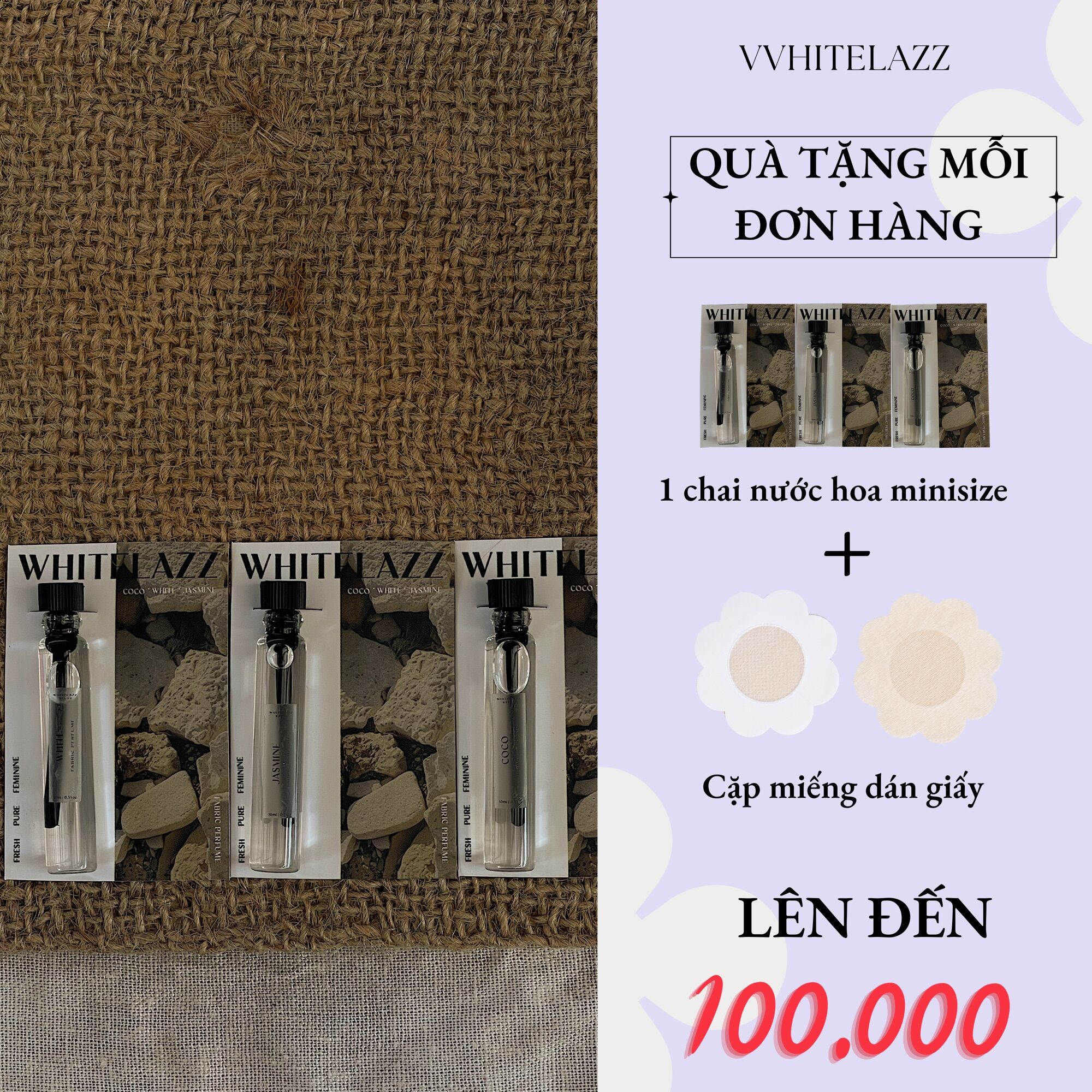 Whitelazz | combo 3 chai nước hoa quần áo, bodymist lưu hương lâu, lưu hương quần áo chai chiết 2ml/10ml