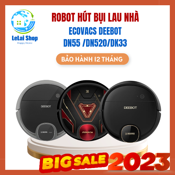 [TRẢ GÓP 0% FREE SHIP] ROBOT HÚT BỤI LAU NHÀ ECOVACS DEEBOT DN55 / DN520 / DK33 / DN58 /DK35 HÀNG TRƯNG BÀY NHƯ MỚI LƯU SƠ ĐỒ SET TƯỜNG ẢO-LELAI SHOP