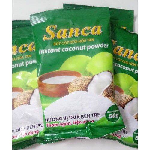 combo 10 gói bột cốt dừa sanca gói 50g