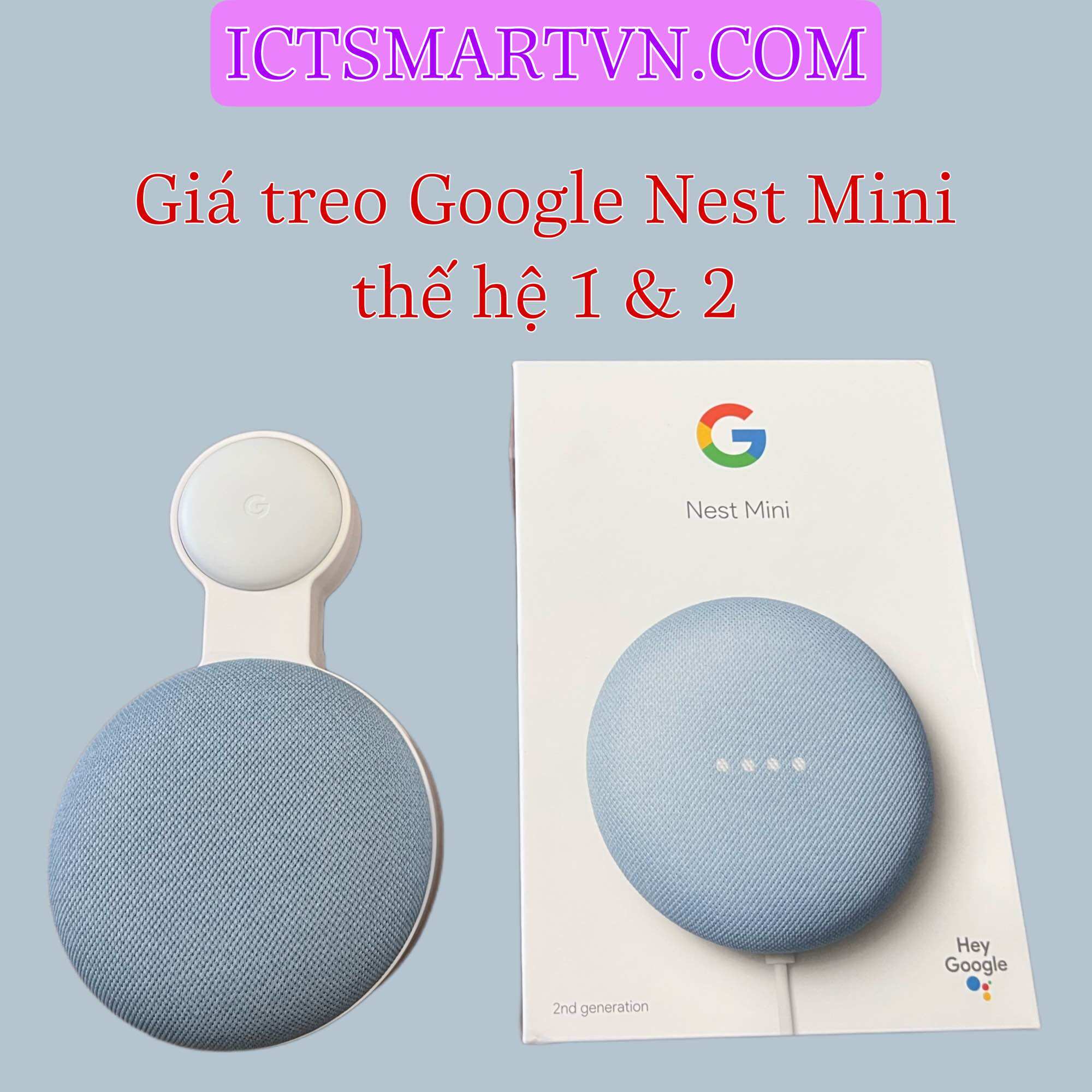 Giá treo Google Home mini loại tốt, bóng đẹp, cuốn dây gọn gàng