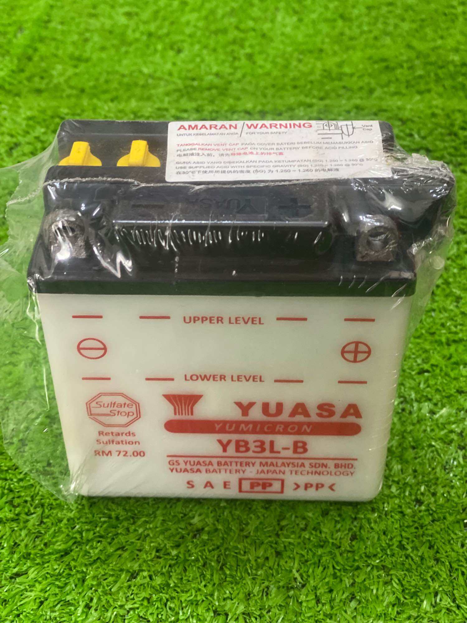 BÌNH ĐIỆN 12V YB3L-B XIPO/SATRIA/RG/RGV/RGX/YAZ /Y125Z/Y125Z ZIN CHÍNH HÃNG YUASA MALAYSIA