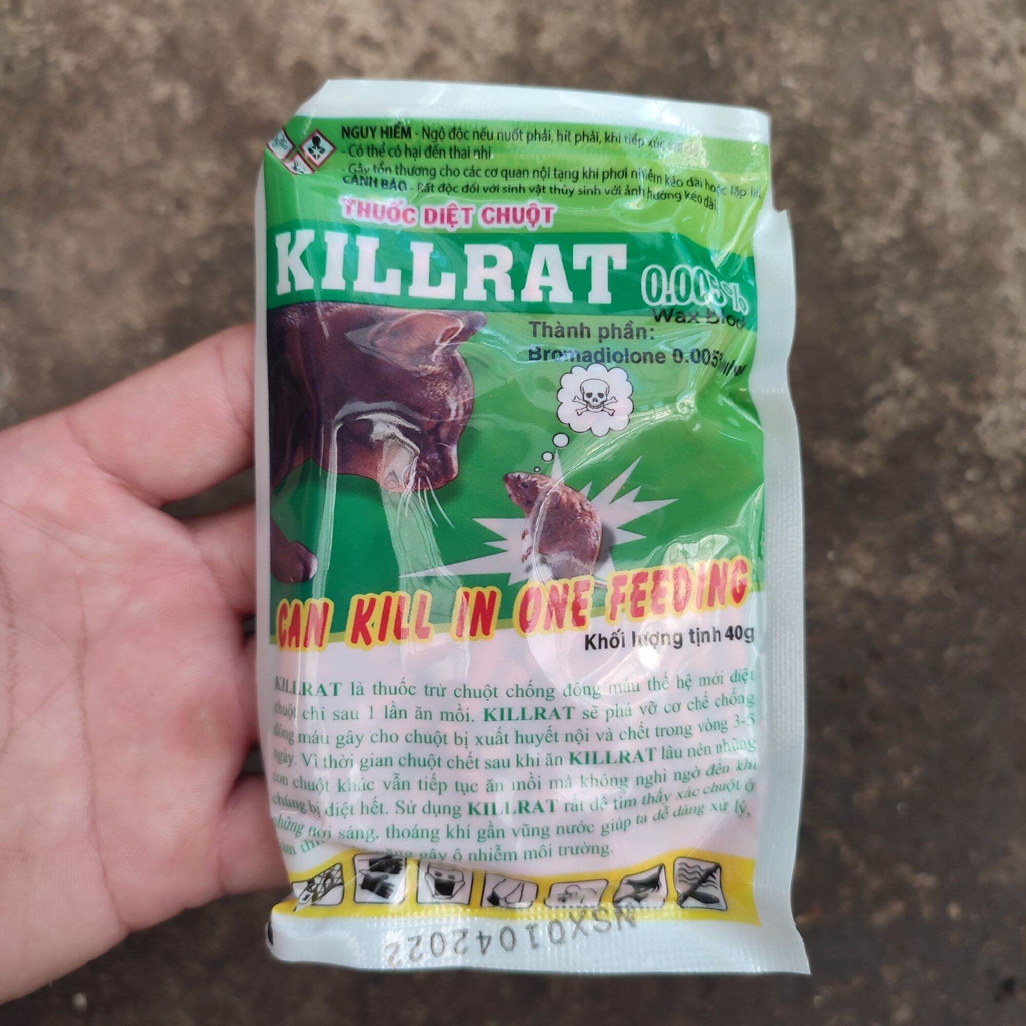Thuốc diệt chuột Killrat thế hệ mới 0.005% gói 40gr