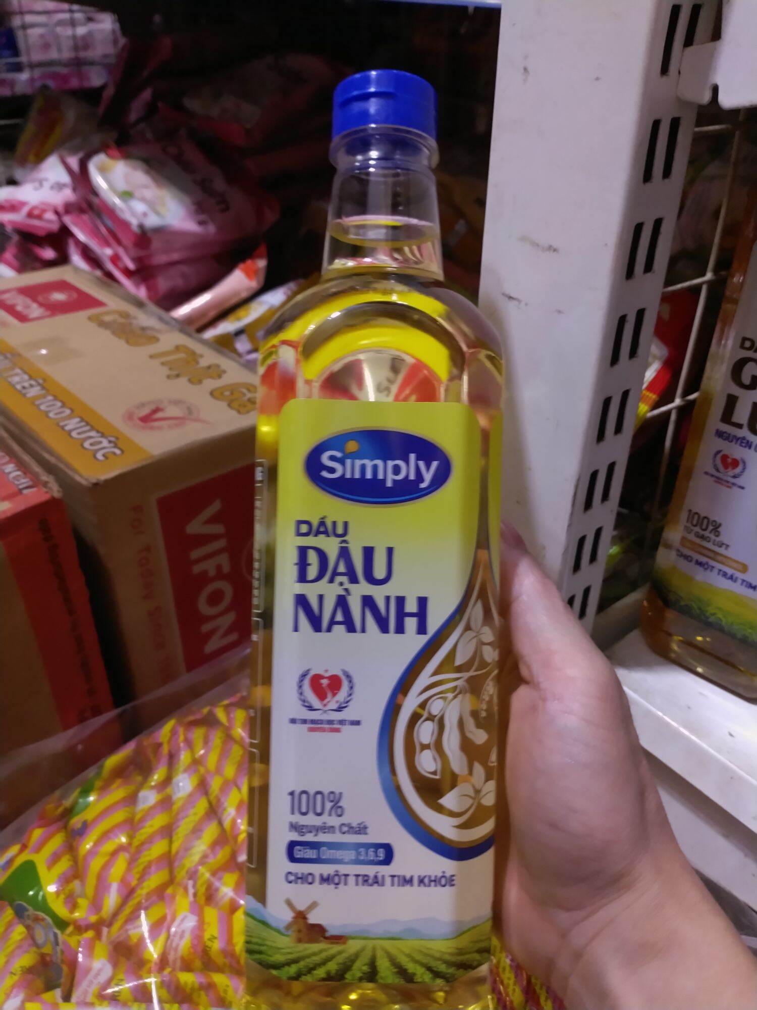 Dầu ăn Simply đậu nành chai 1 lít
