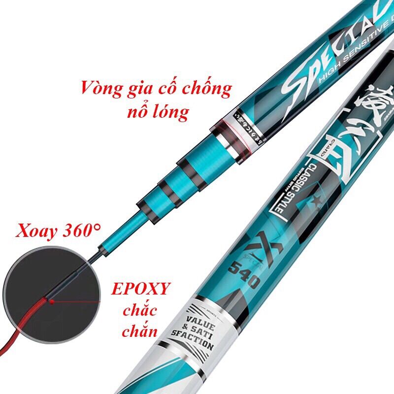 [TẶNG THÊM ĐỌT PHỤ  + NHẪN CẦN CÂU ]Cần Câu Đơn , Cần Câu Tay ChuangWEi 5H