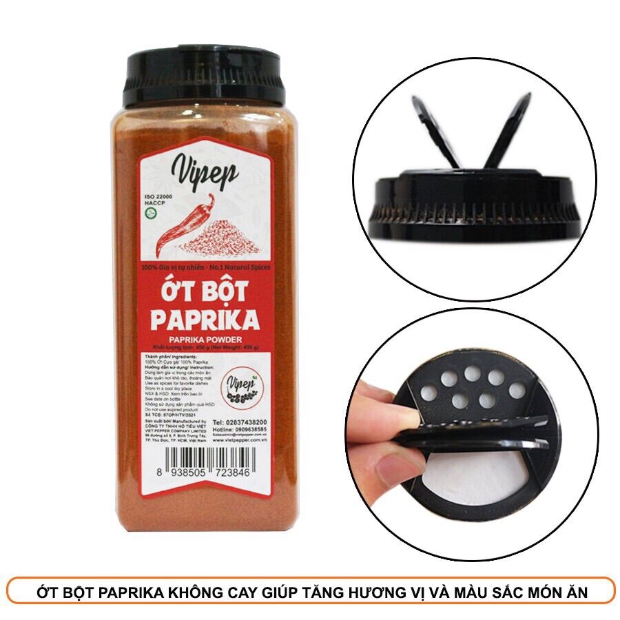 Bột ớt cựa gà Paprika Vipep 454g