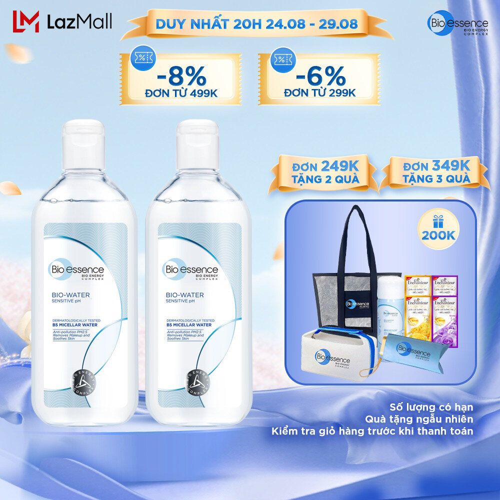 Combo 2 Nước tẩy trang ẩm mượt Bio-Essence Bio-Water 100ml/chai