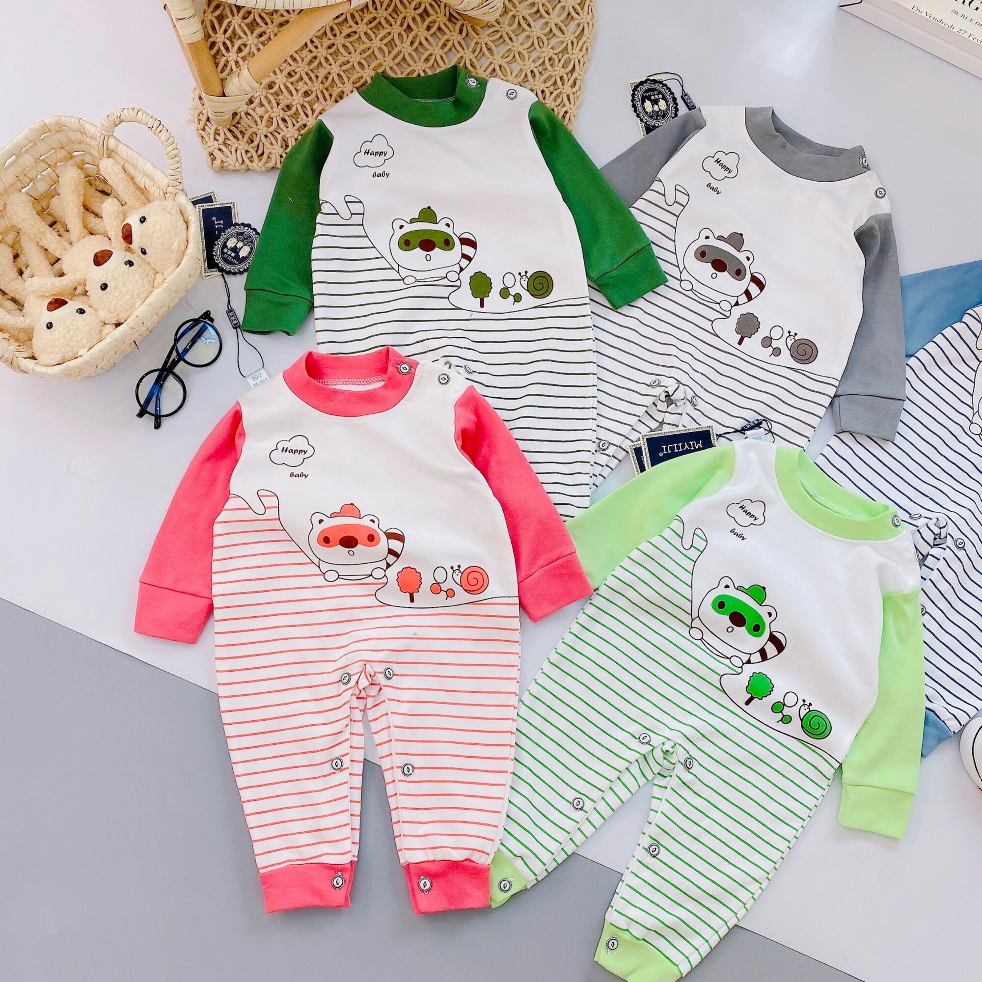 Body sơ sinh vải nỉ cotton cho bé 3-9kg