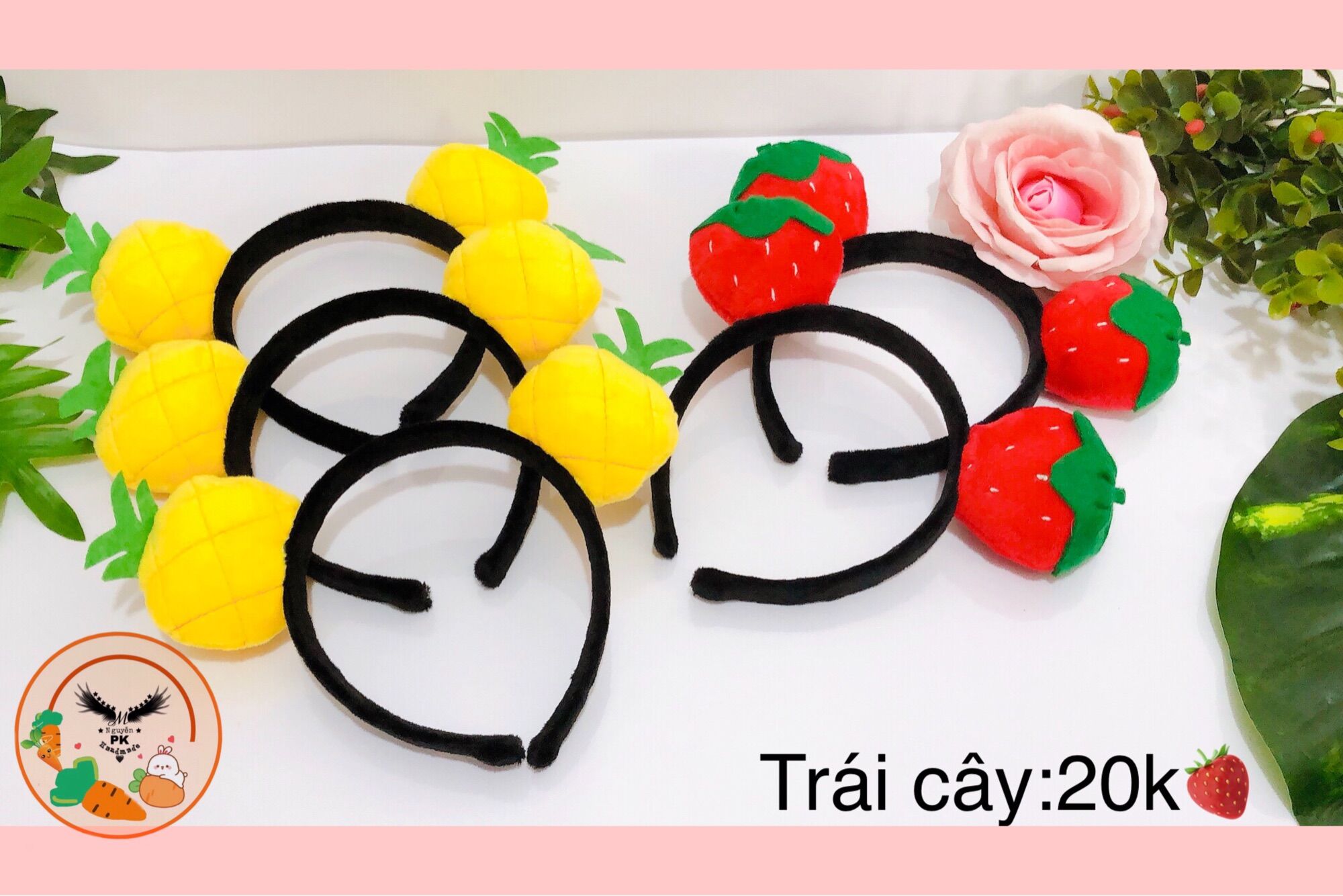Băng đô cài tóc trái dâu + thơm