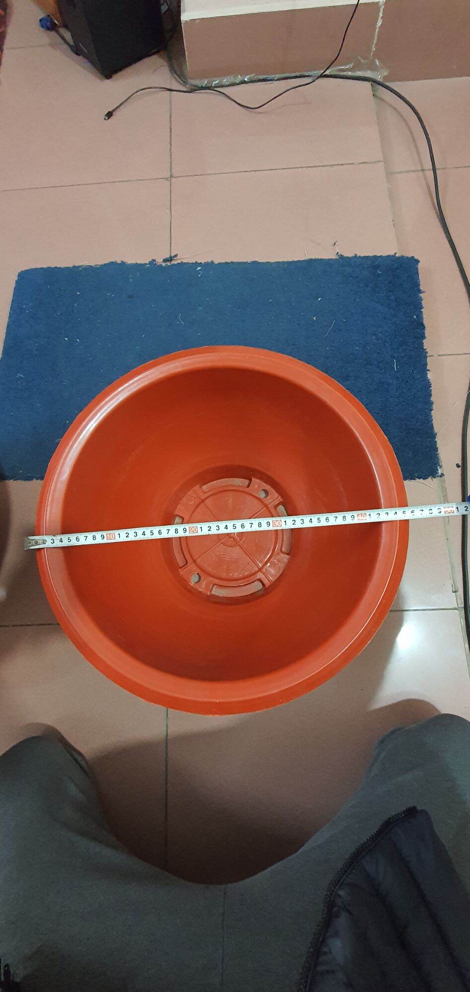 Chậu nhựa tròn T48 đỏ hoa văn đa dạng