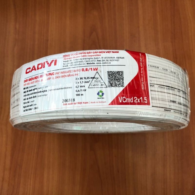[ Bán lẻ theo mét] Dây điện đôi mềm Cadivi các cỡ.