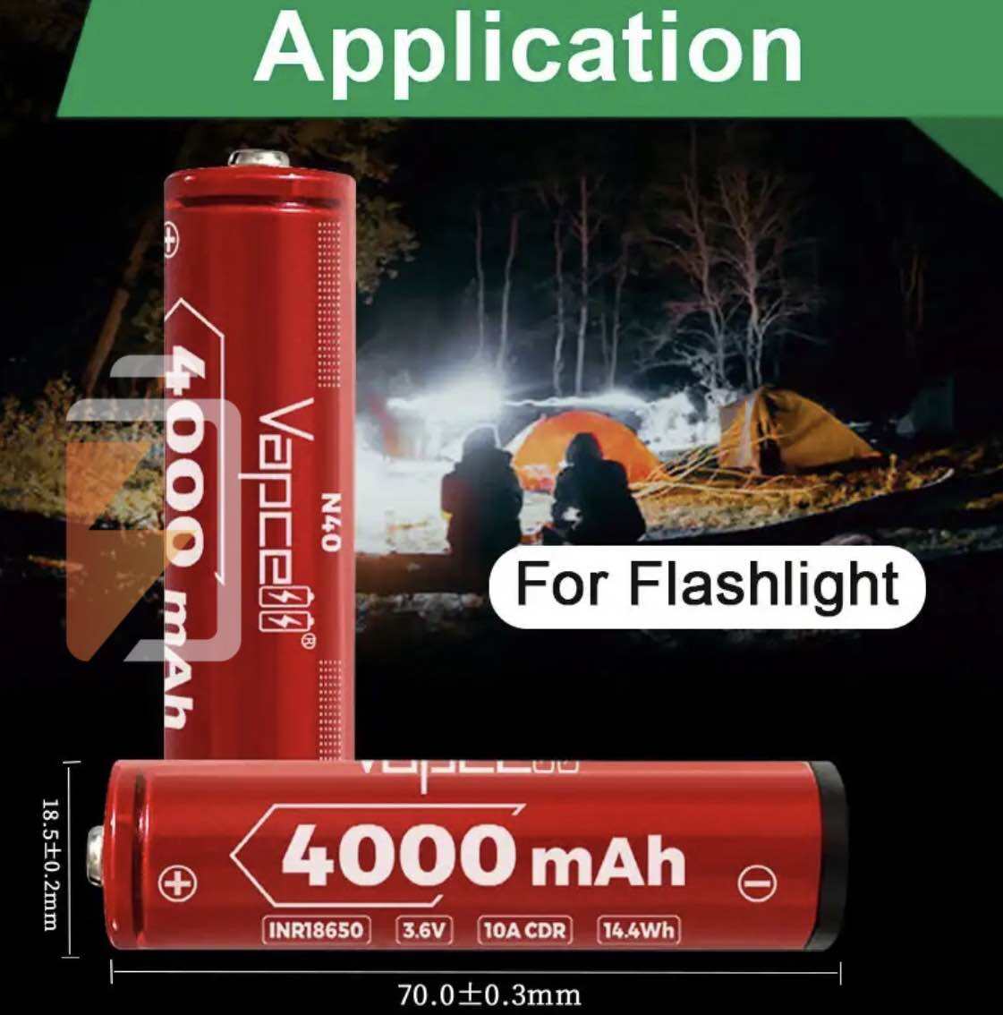 Pin sạc 18650 mới 100% Vapcell N40 4000mAh xã 10A công nghệ mới nhất dung lượng cao nhât