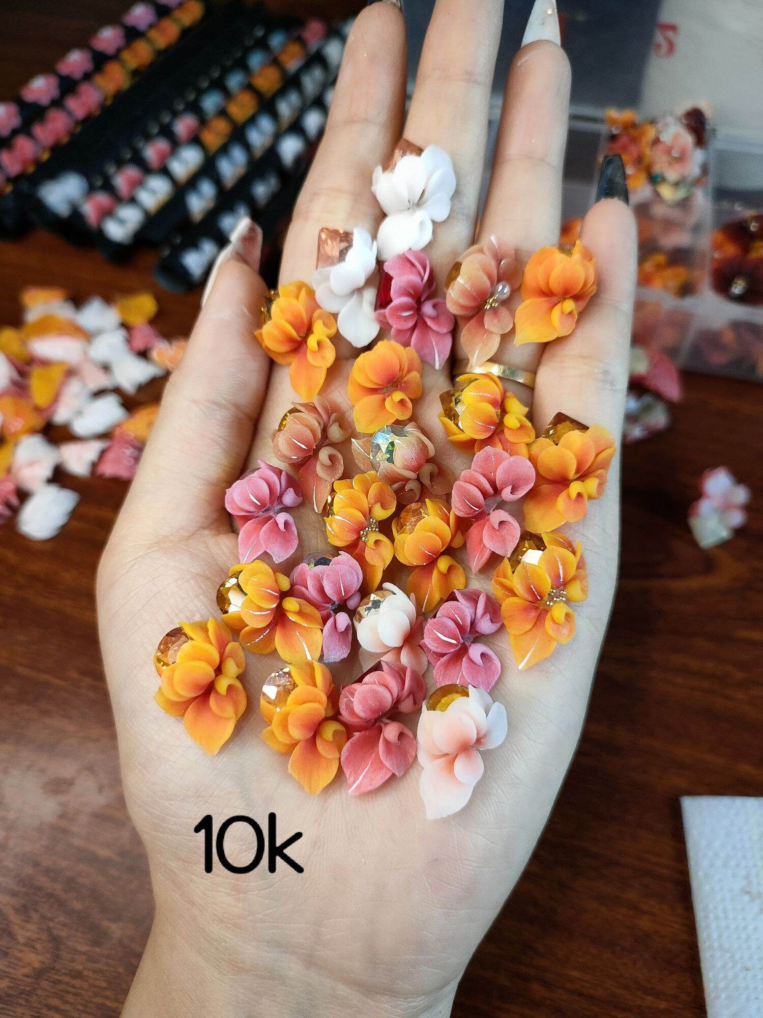 hoa bột nail . set 10 hoa