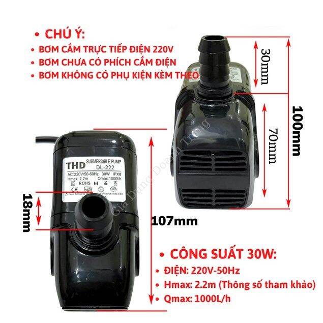 Bơm nước chìm mini 4W ,8W ,13W ,16W ,18W ,25W ,30W điện 220V, Bơm quạt hơi nước, Bể cá thủy sinh, Hòn non bộ