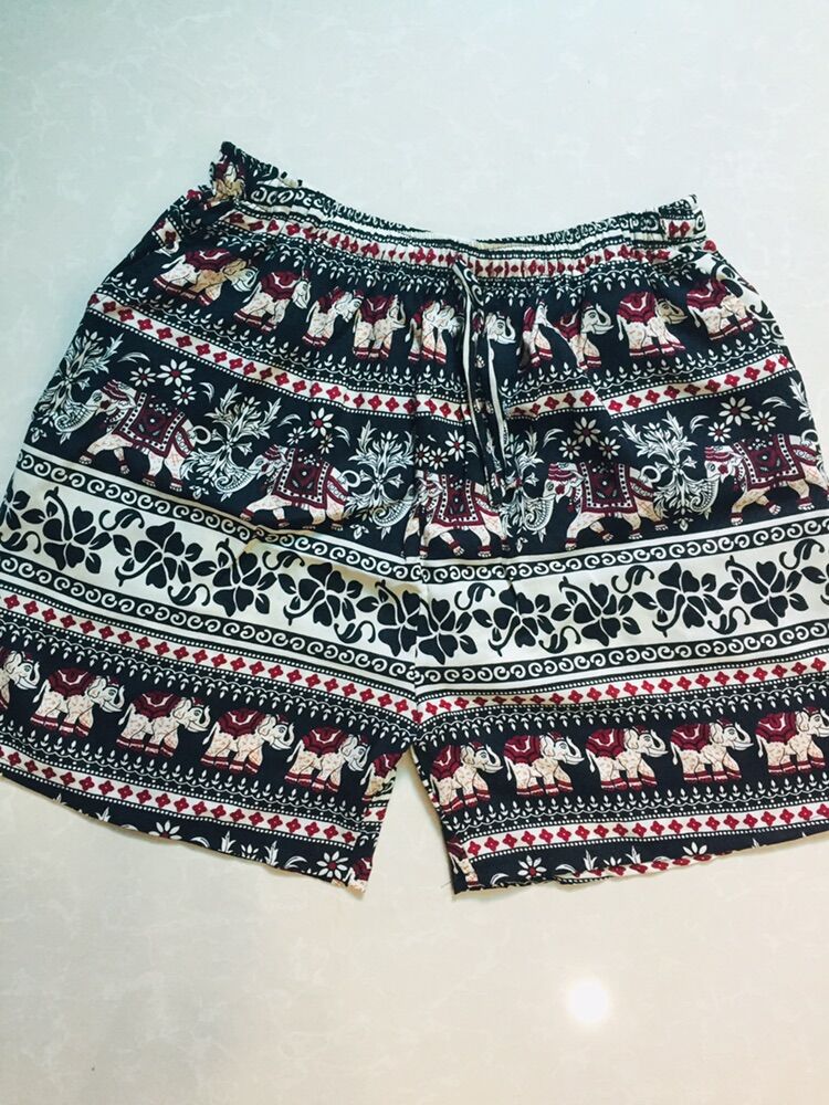 Quần đùi freesize lanh thái thổ cẩm (sét 2 cái )