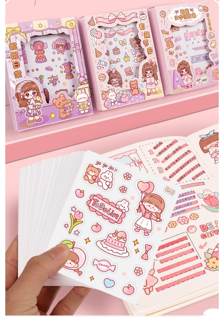 Hộp 50 tấm hình dán sticker dùng trang trí