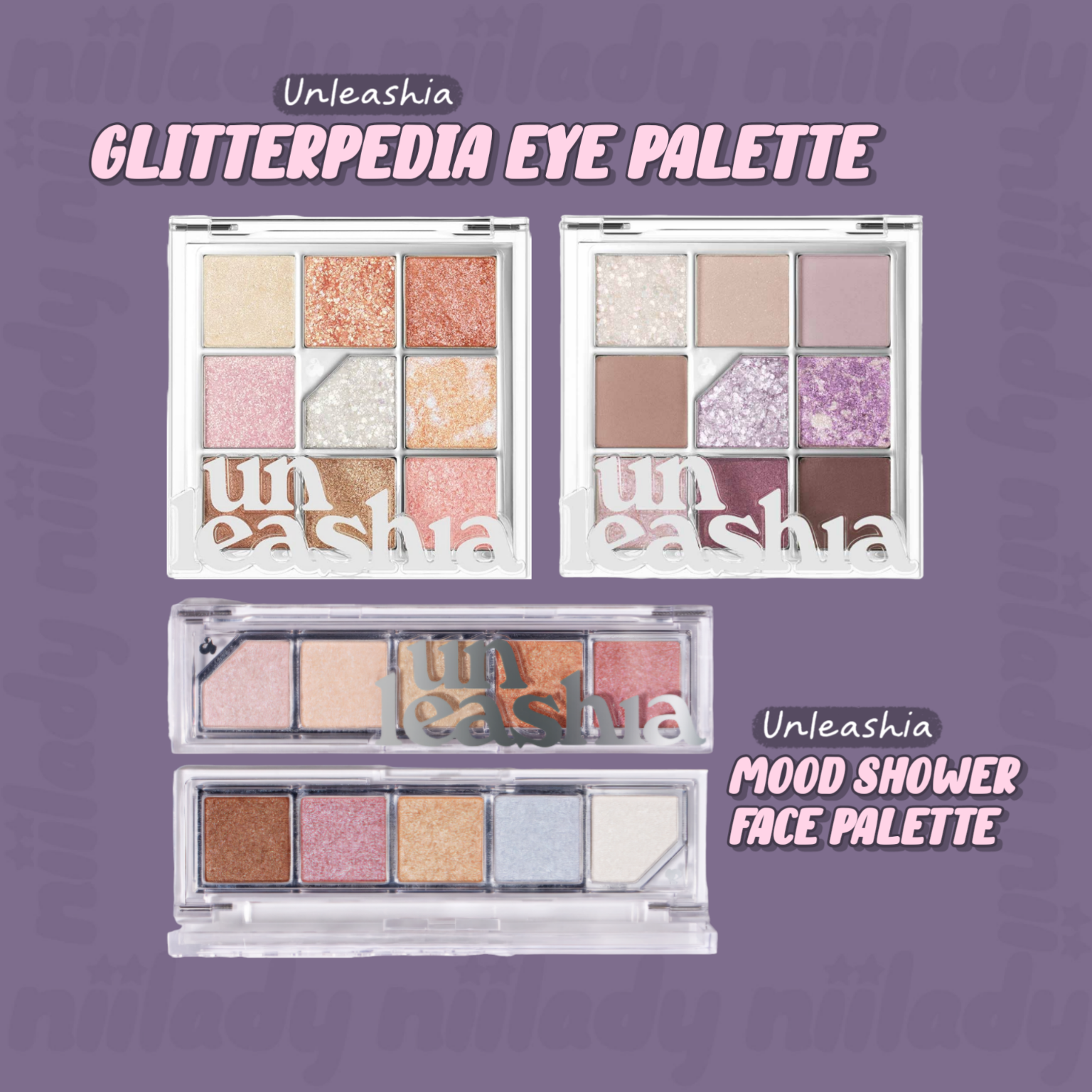 Bảng mắt Unleashia Glitterpedia Eye Palette (9 ô) / Unleashia Mood Shower Face Palette