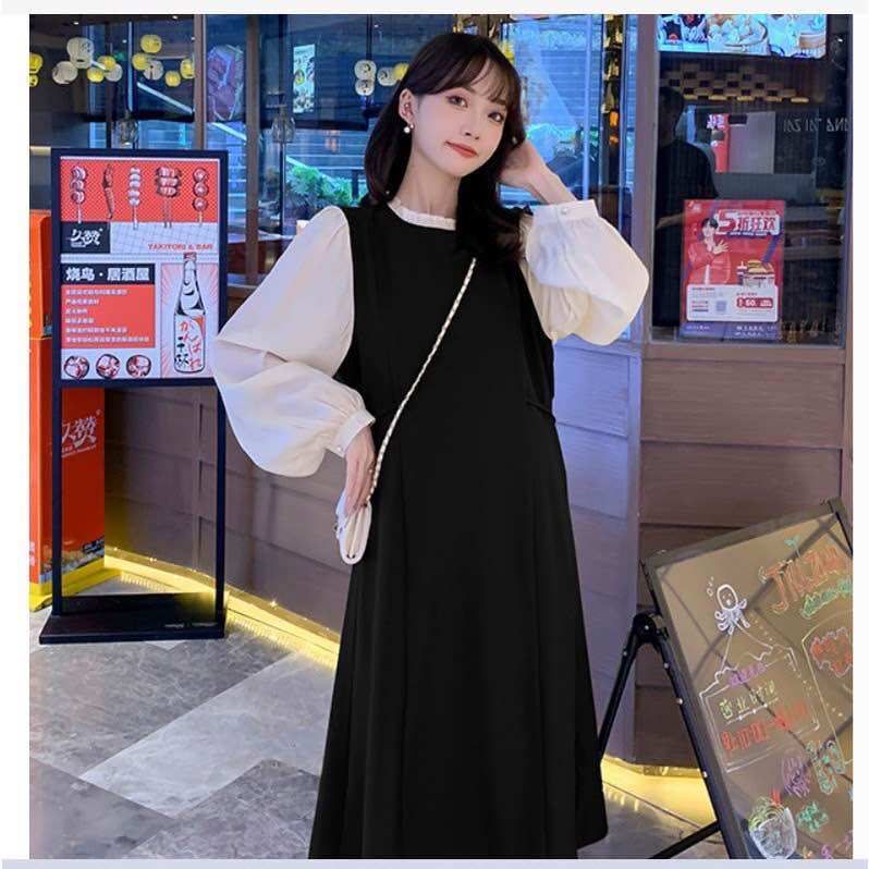 Đầm bầu dài tay sơ mi đuôi cá
