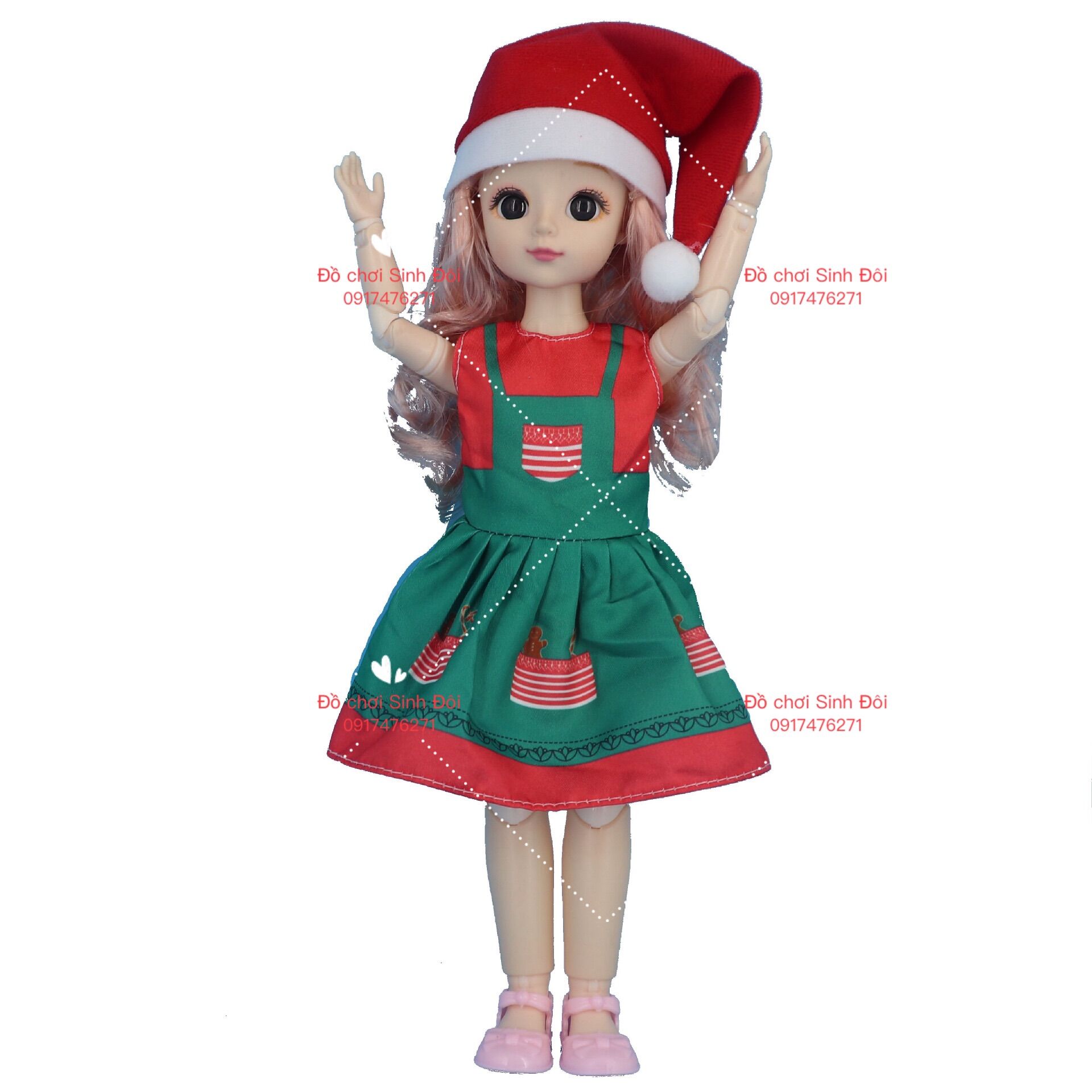 Búp bê 30cm ( mập ) mặc áo Noel và nón