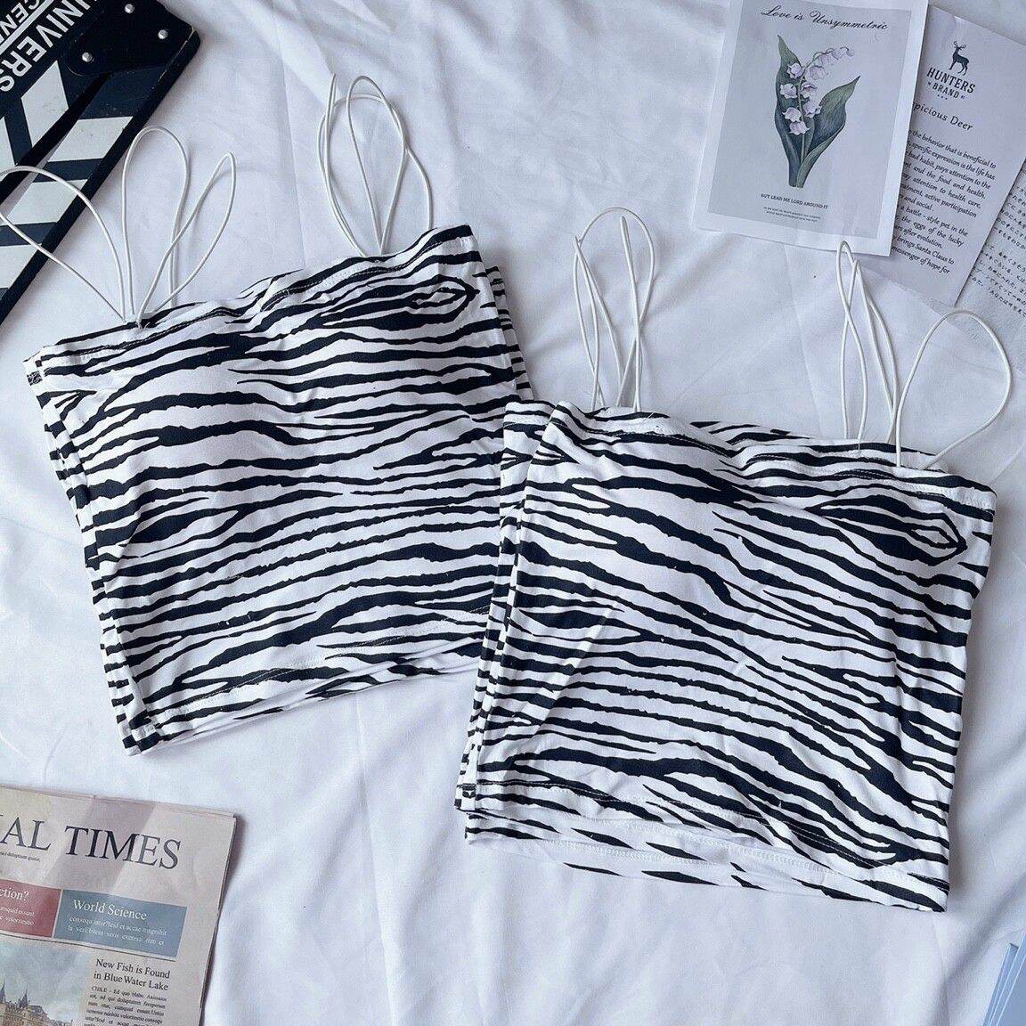 [HCM]ÁO CROPTOP 2 DÂY NGỰA VẰN (CÓ MÚT NGỰC)