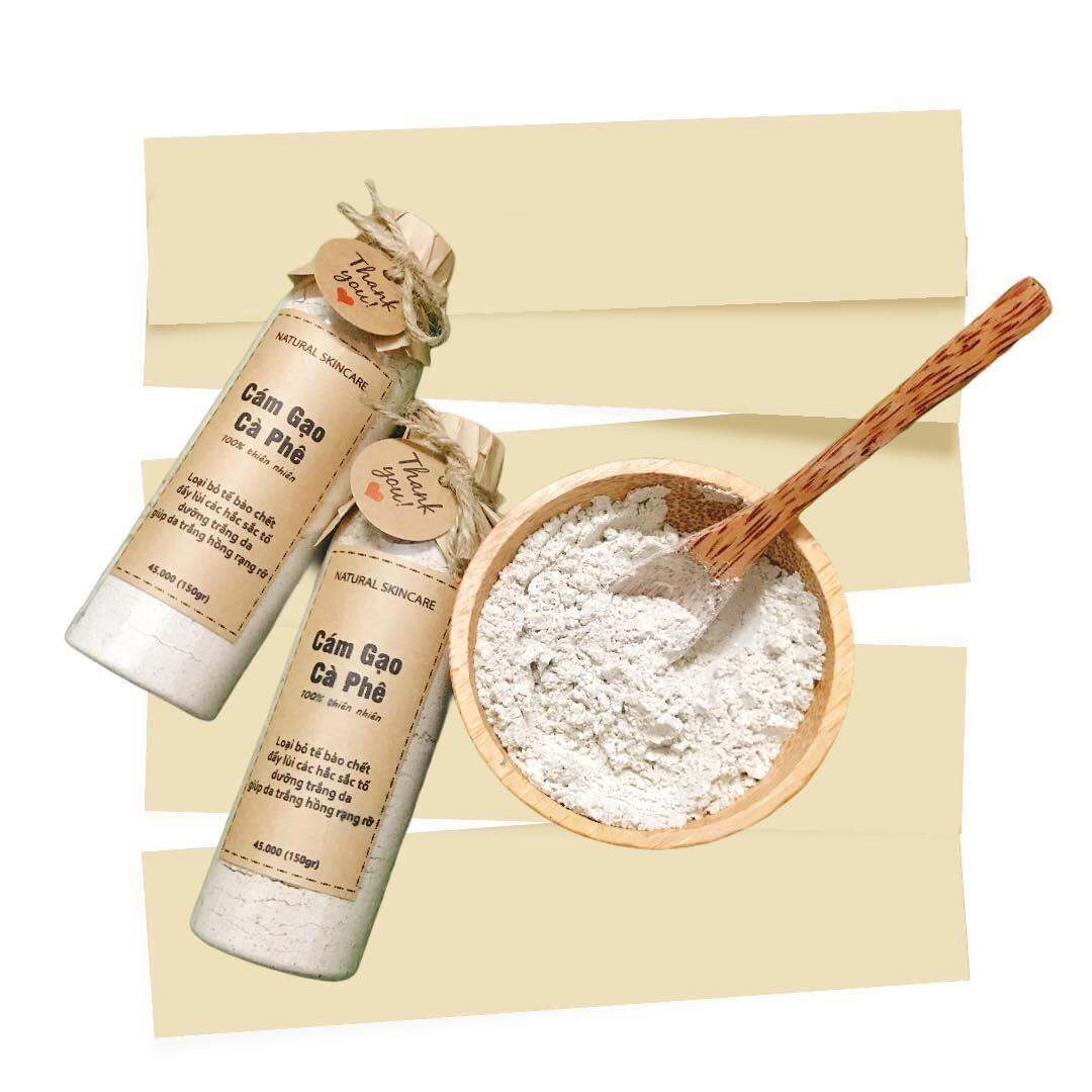 Combo 5 chai cám gạo cafe nguyên chất tẩy da chết và ủ trắng da