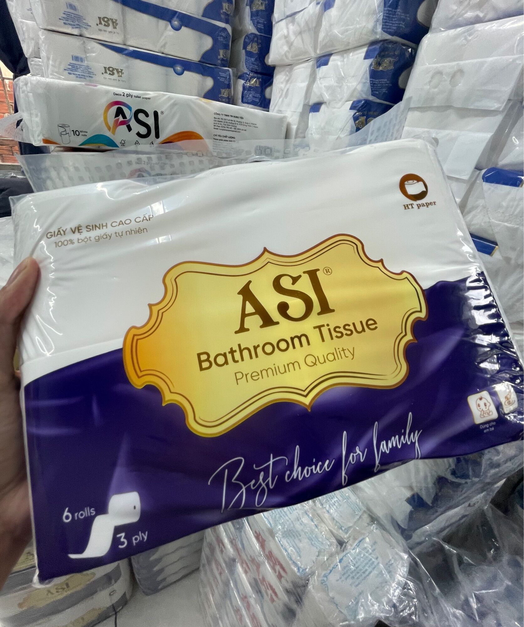 [GIAO NHANH] COMBO 3 bịch Giấy vệ sinh 6 cuộn Asi - HTpaper