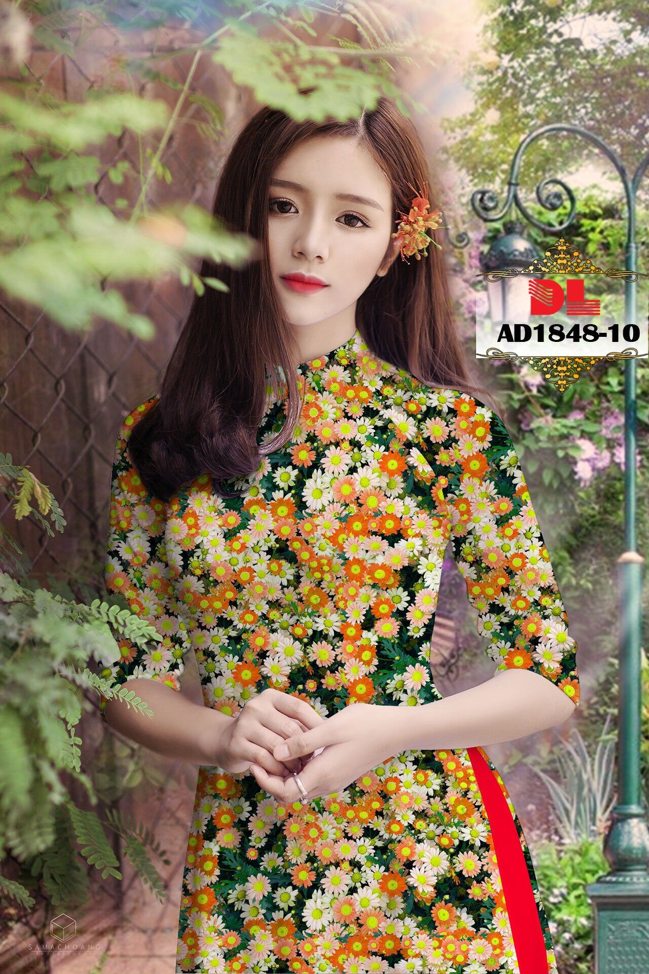 [HCM]Vải áo dài in hoa cúc