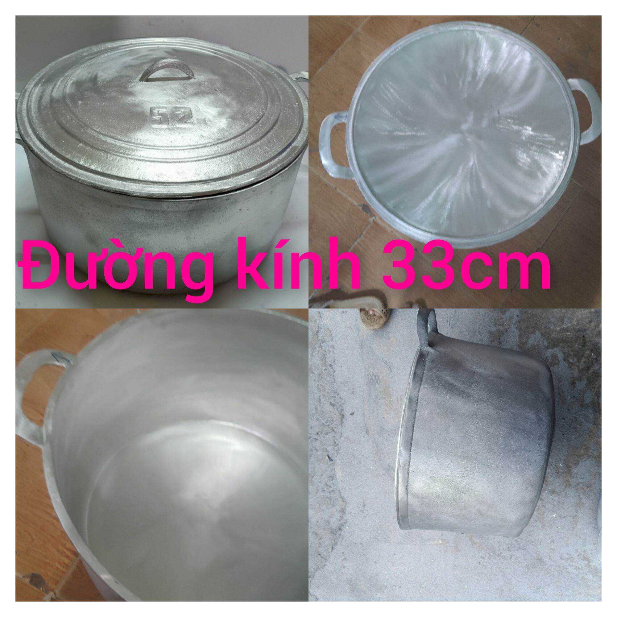 Nồi gang đúc số 52đã được mài bóng đường kính 33 cm