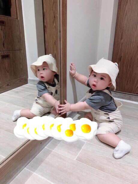 set yếm bé trai kèm mũ hm