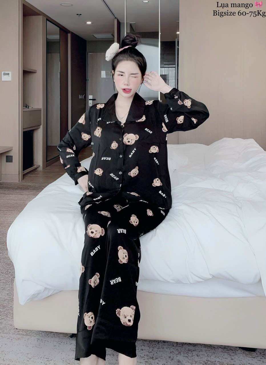 Đồ Bộ Bigsize 55-75kg Lụa Mango - Mẫu Phối Đơn Giản, Tôn Dáng
