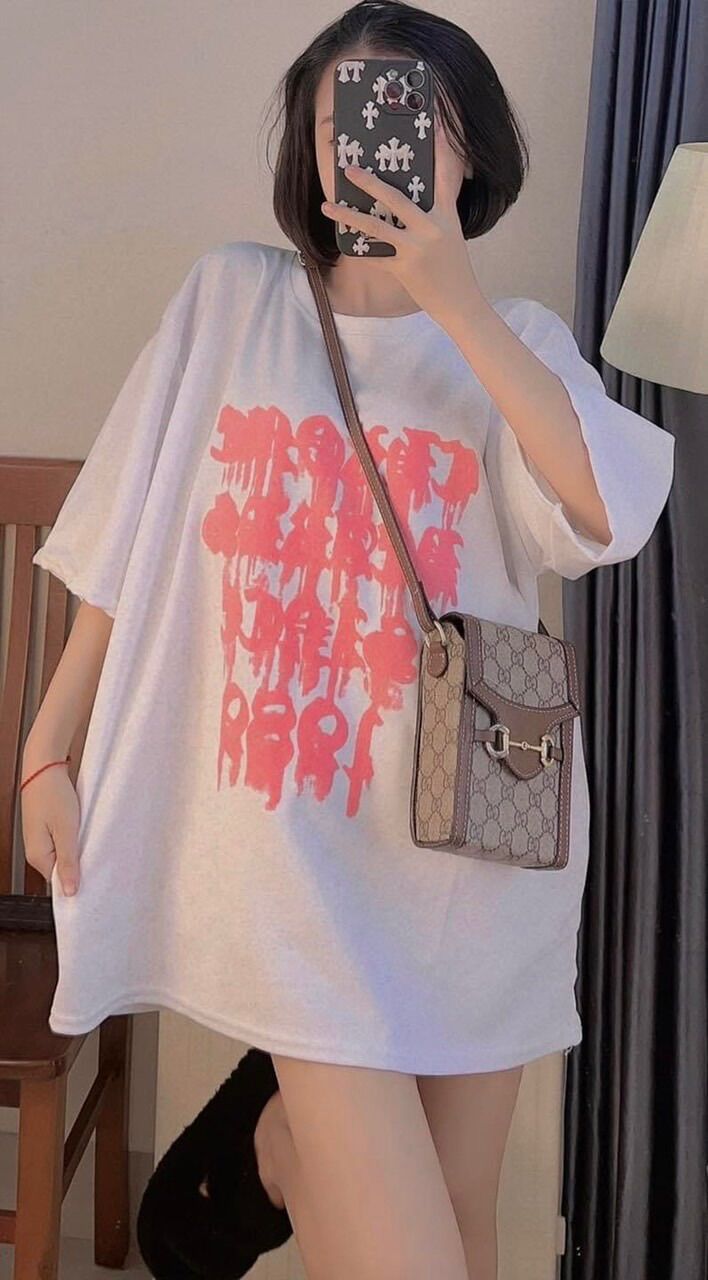 Áo thun cotton khô 3158 form rộng tay lỡ - 1989