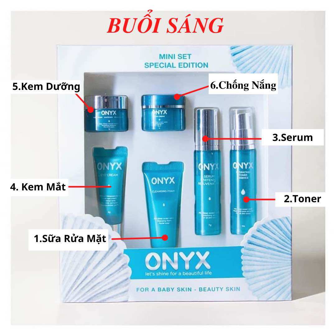 Bộ Set Mini 6 Món Dưỡng Trắng Da ONYX Cosmetics Bảo Thy