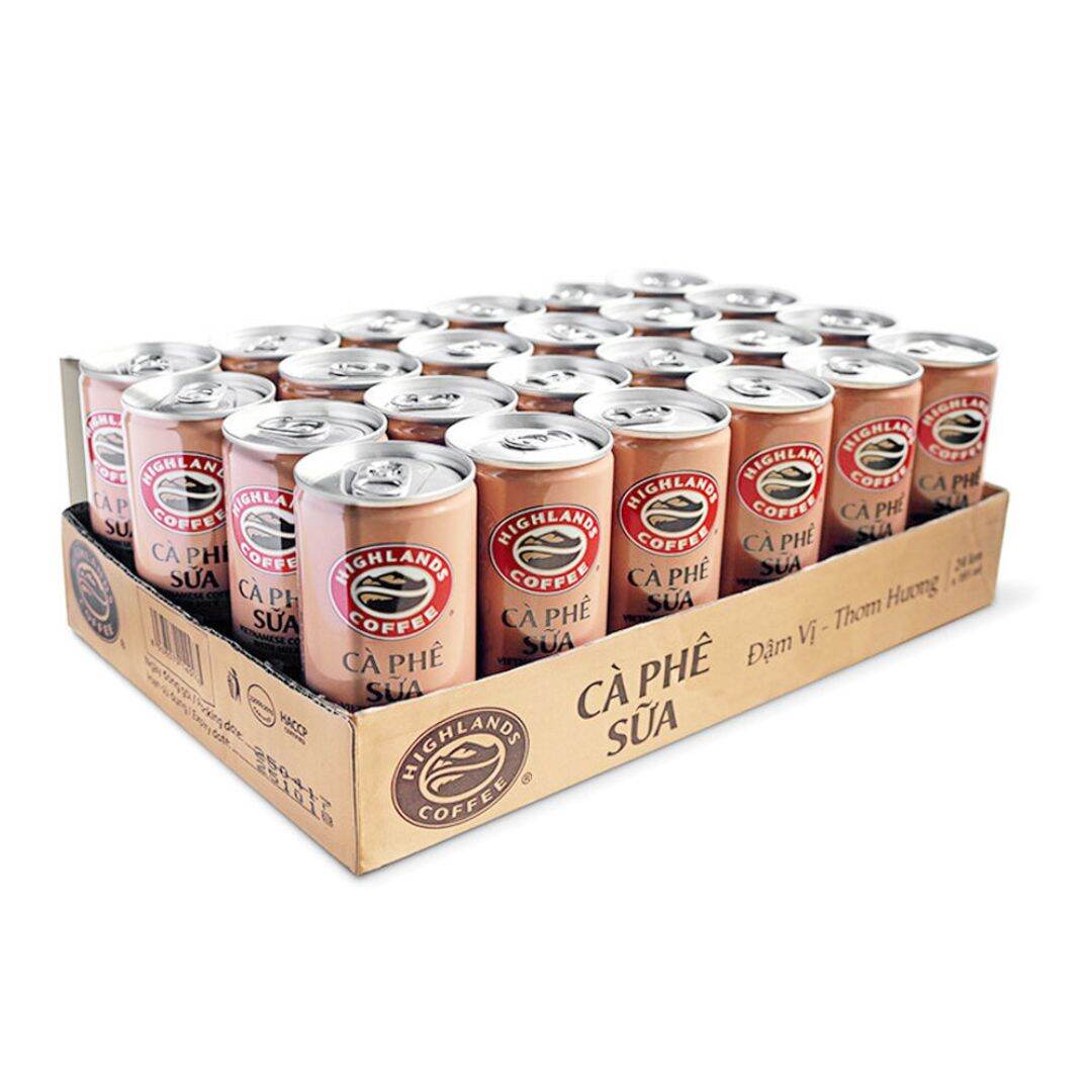 Thùng 24 lon Cà phê sữa Highlands Coffee 185ml / lon (24 lon x 185ml)