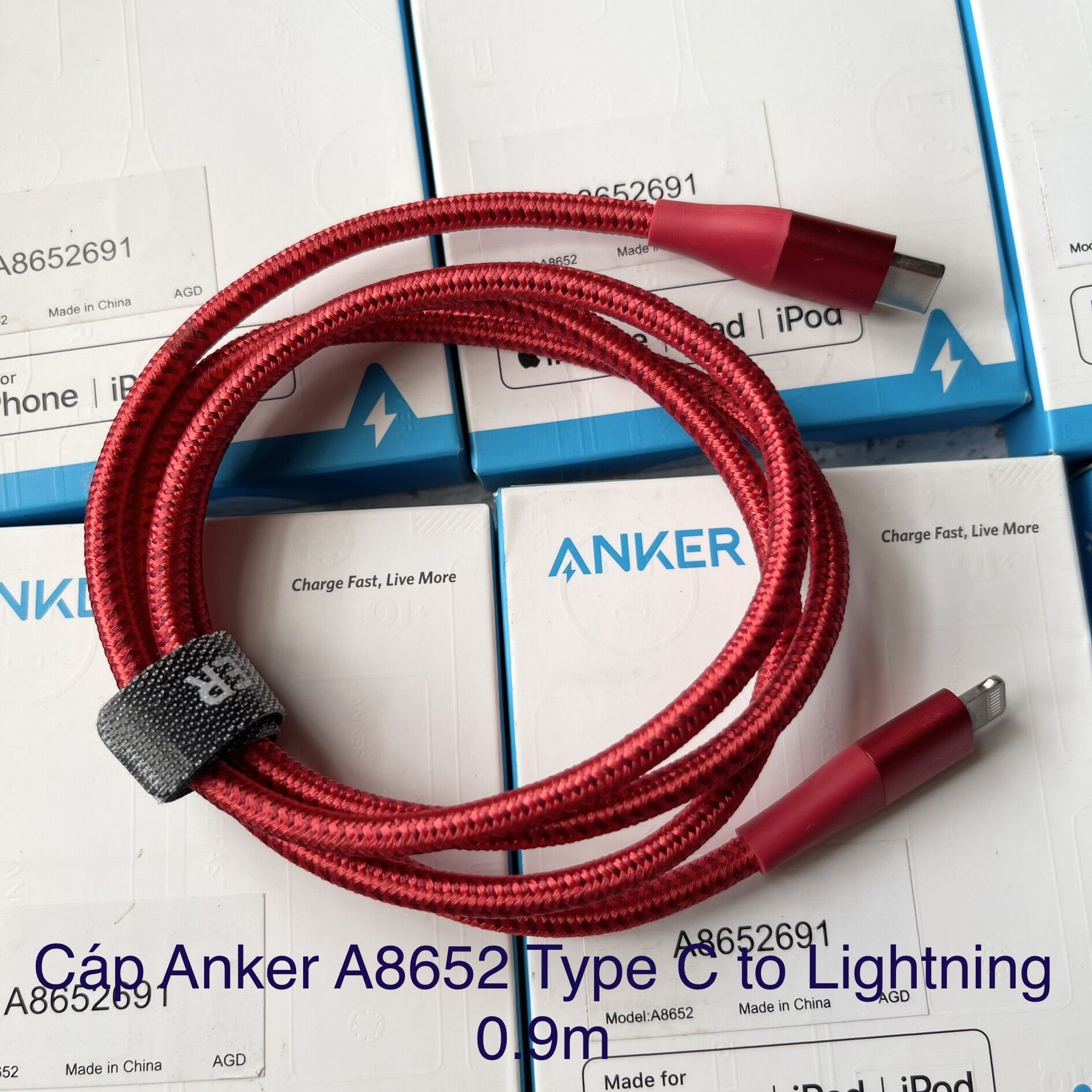 Cáp Anker A8652 Type C to Lightning 0.9m (New)