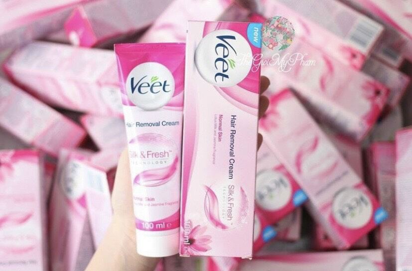 Kem tẩy lông veet silk & fresh sensitive skin nha đam vitamin e 100ml