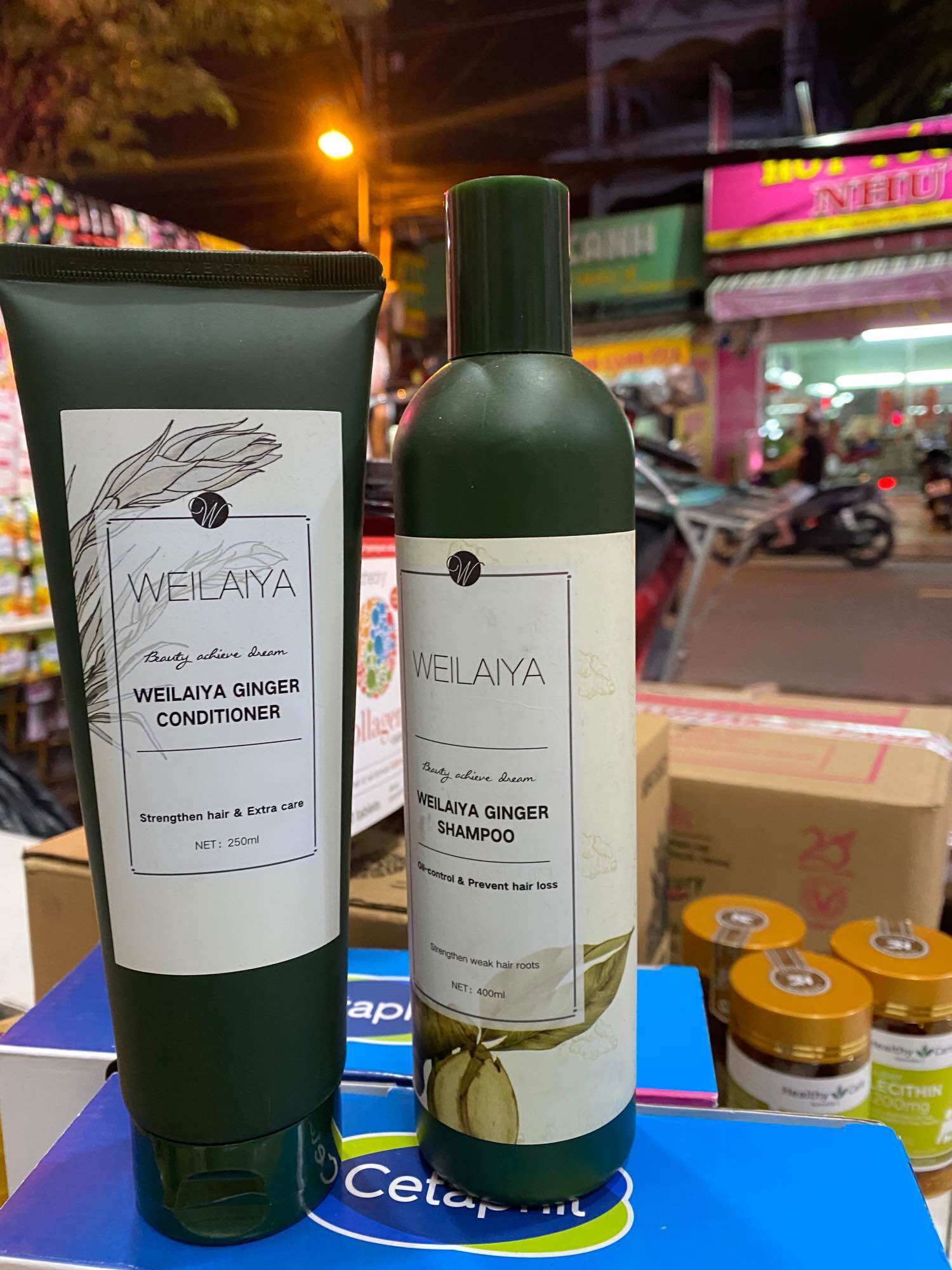 Cặp gội xả gừng tinh chất hà thủ ô welaiya