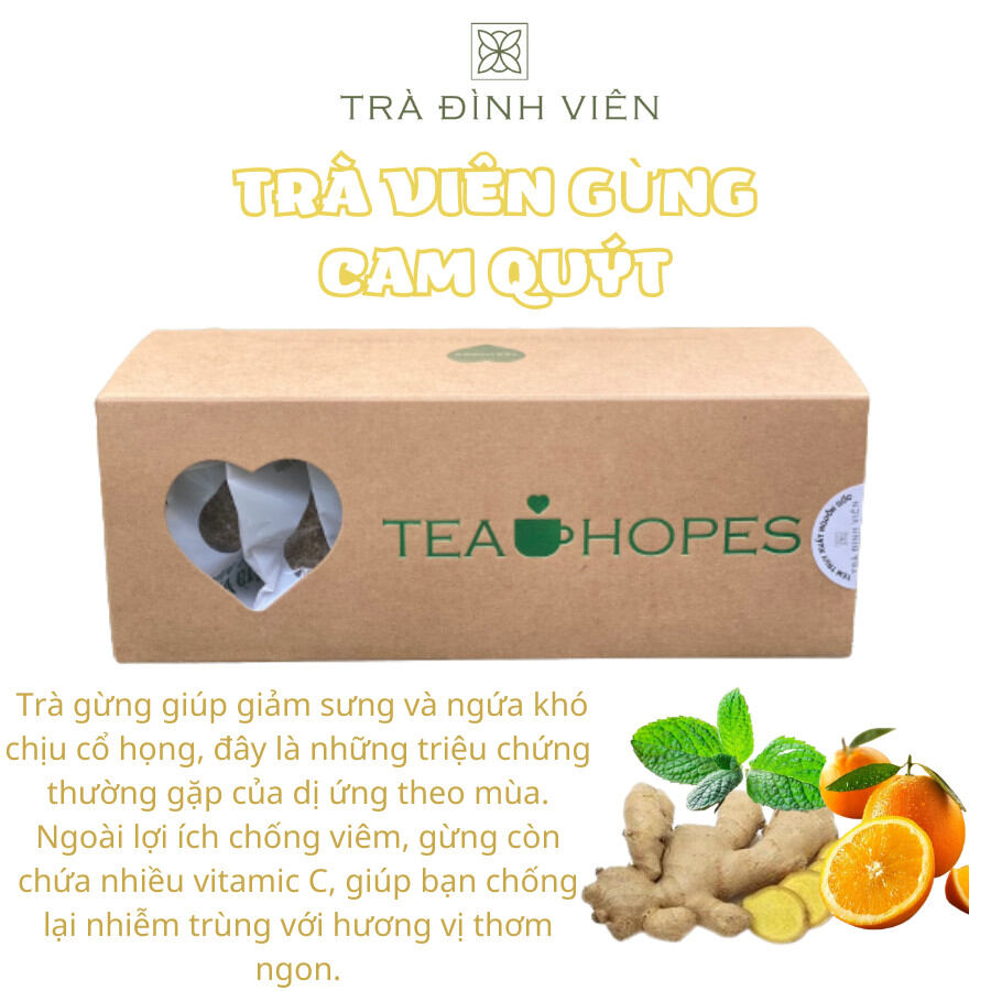 TRÀ GỪNG CAM QUÝT - TĂNG SỨC ĐỀ KHÁNG - LÀM ẤM HỌNG, TỐT TIÊU HOÁ - 190G