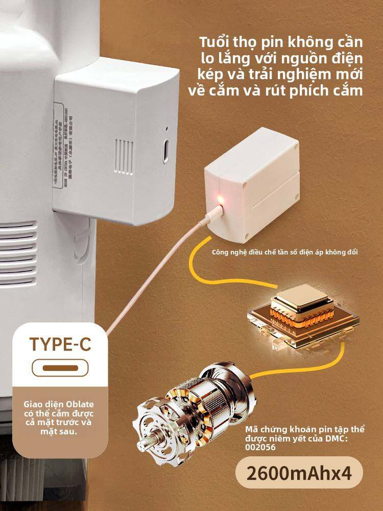 MOKUSAN | Máy Hút Bụi Không Dây Cao Áp Với Chức Năng Loại Bỏ Mạt Động Vật