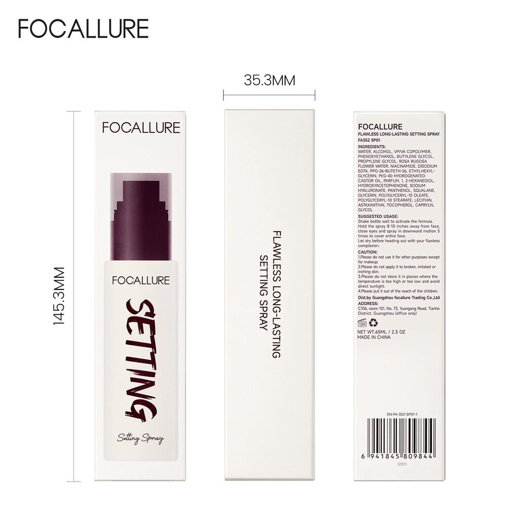 Xịt Khoá Make Up Focallure Bảo Vệ Lớp Make Up SETTING