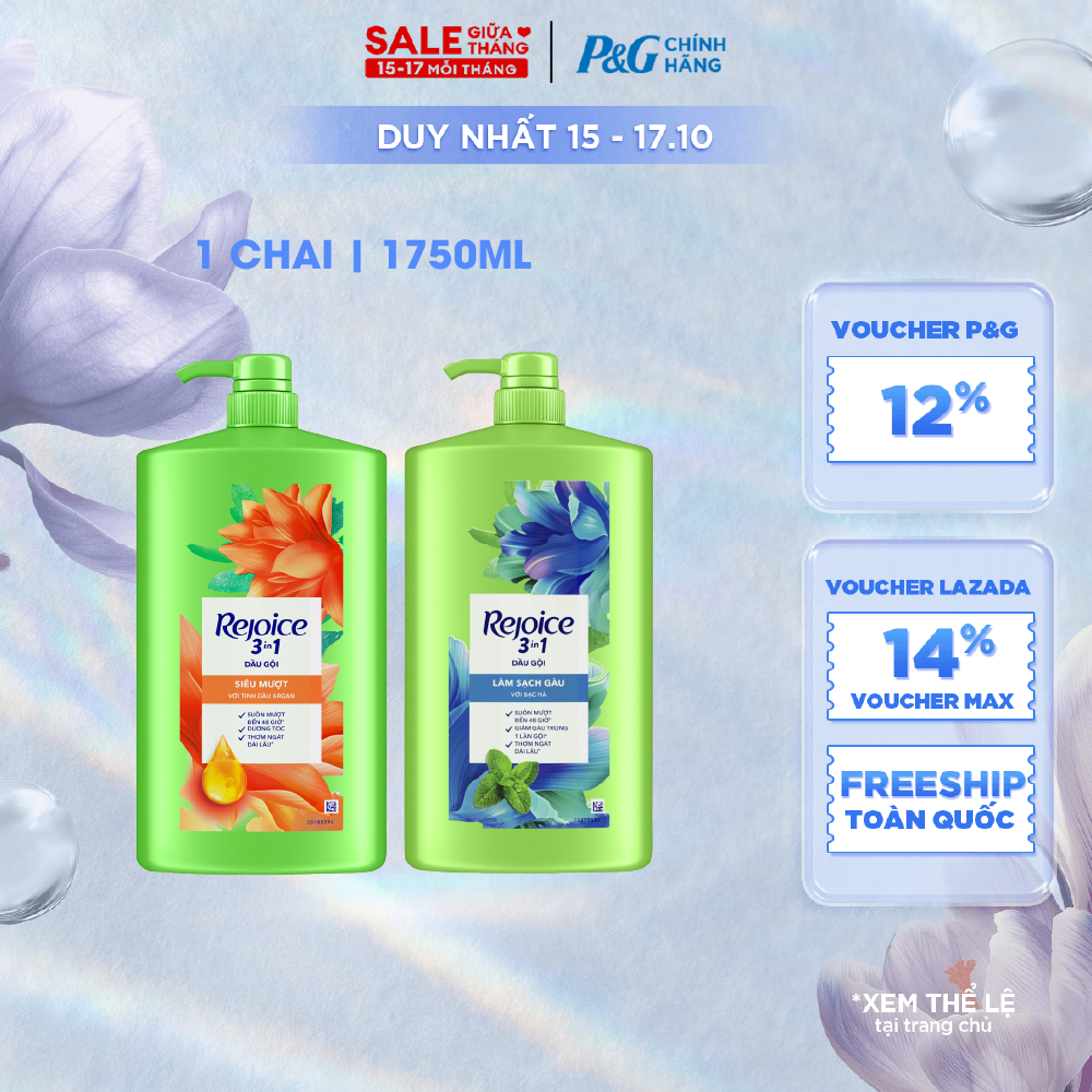 Dầu Gội REJOICE Siêu Mềm Mượt Siêu Mềm Mượt Chai 1750ML