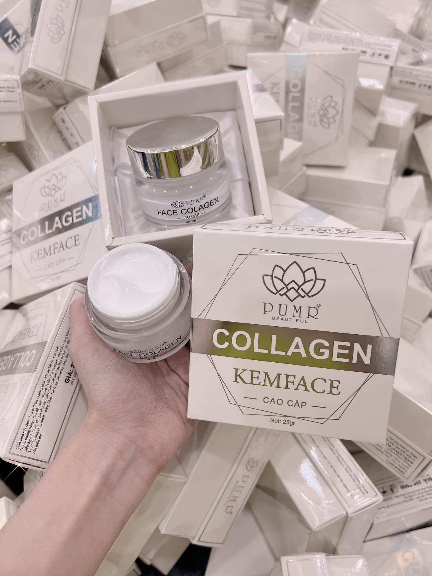 Kem face collagen pumr