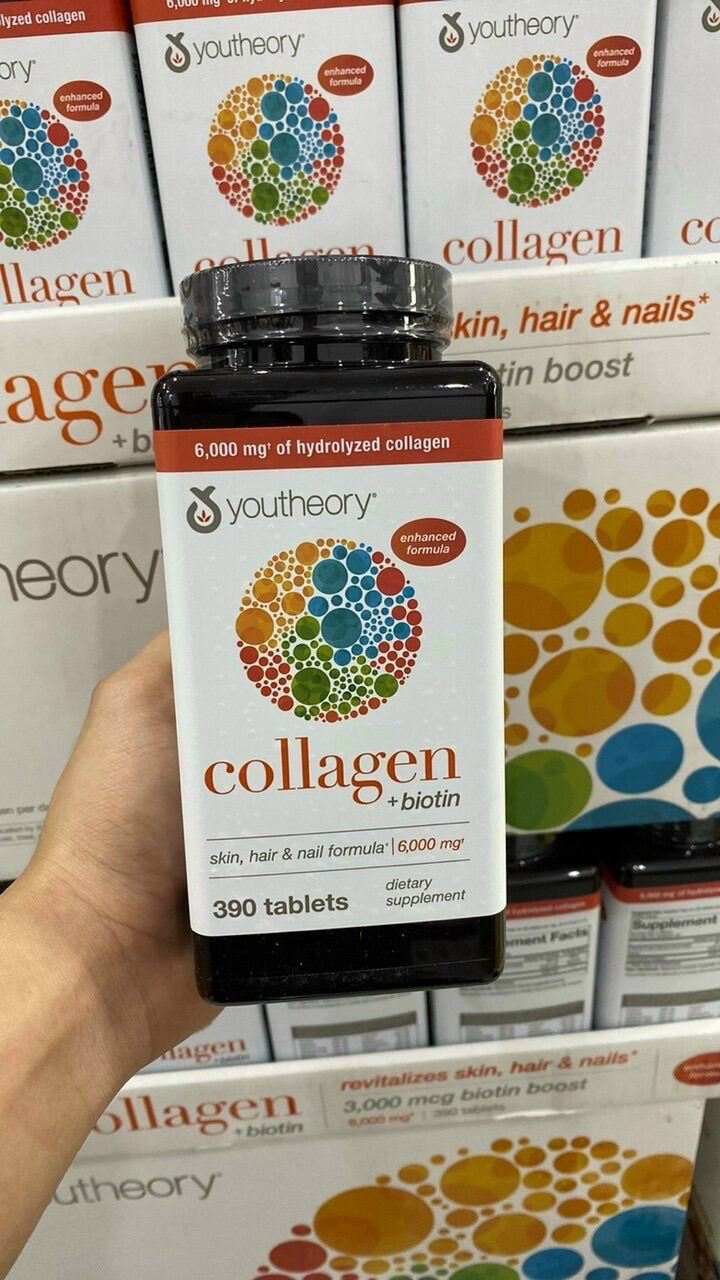 [Nhập RS0822 giảm 30k cho đơn 99k]Viên Uống Collagen Youtheory Mỹ Collagen +Biotin Advand Fomula 390 viên -Youtheory collagen plus biotin. Sản phẩm chính hãng