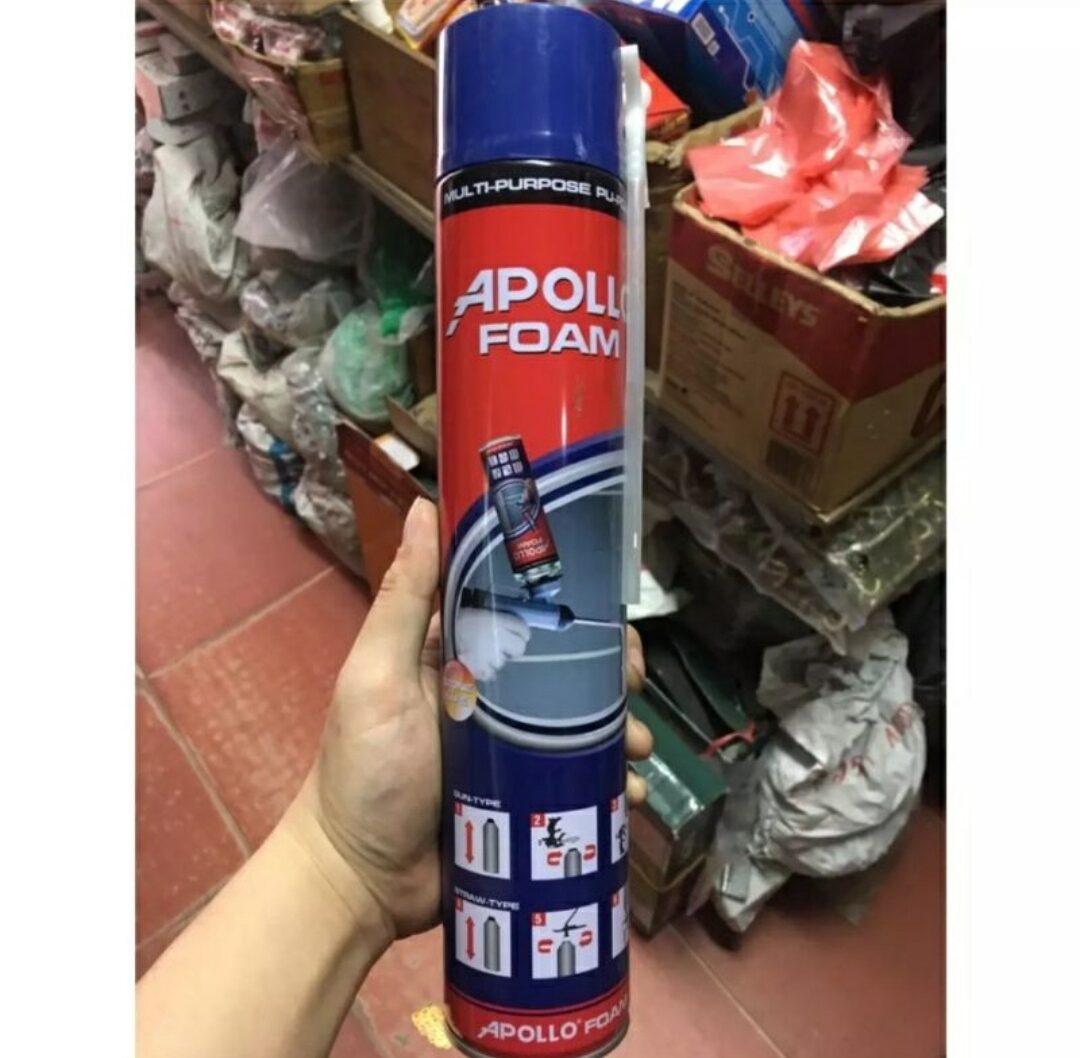 Keo bọt nở Apolo Foam 750ml chính hãng, thương hiệu kết hợp bởi Mỹ, Nhật Bản, Singapore