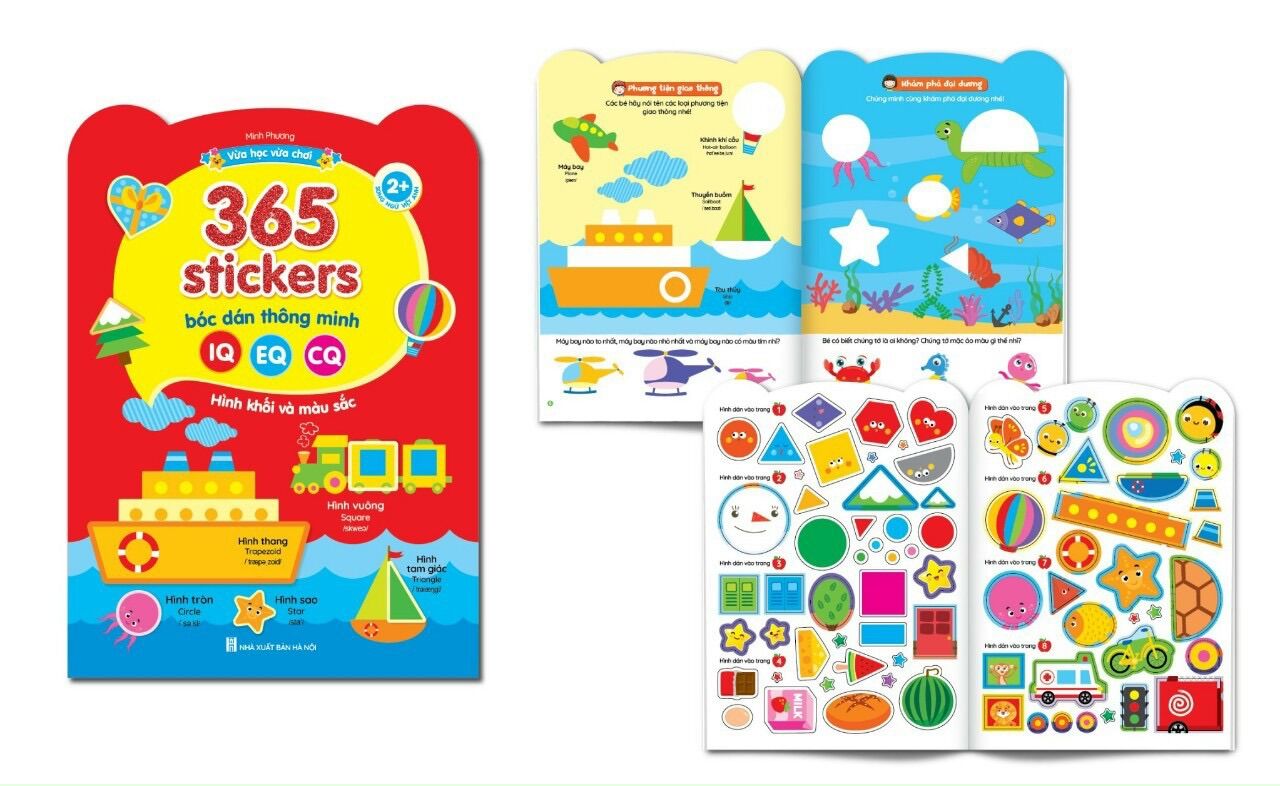 combo 6 tập 365 sticker bóc dán thông minh cho bé