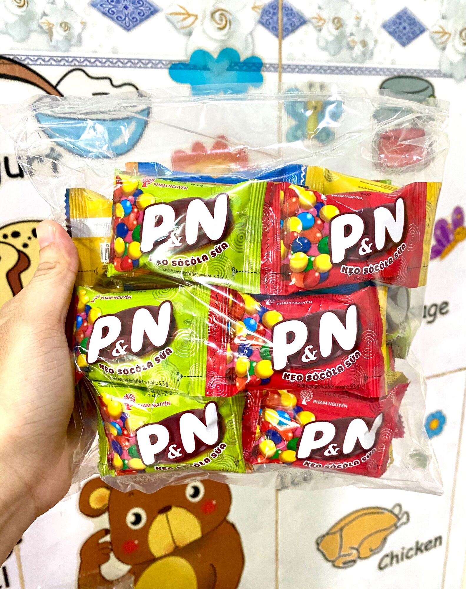 Combo 10/20/30 gói kẹo socola sữa phạm nguyên 6g/gói